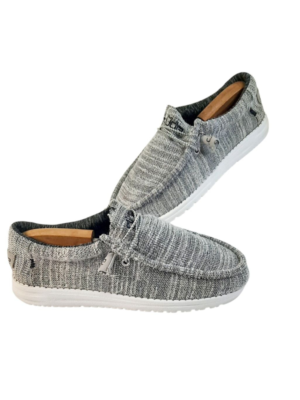 Hey Dude Men’s Wally Stretch Mix Slip-On Shoes Color Granite Size 10